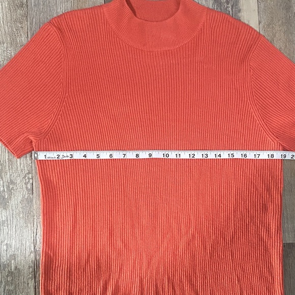 Requirements Orange Ribbed Blouse - Picture 6 of 9